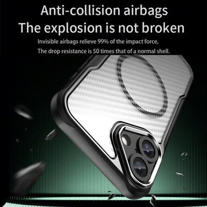 For iPhone 16 Plus Carbon Fiber Texture MagSafe Translucent Phone Case(Green) by buy2fix