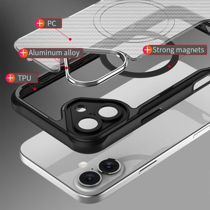 For iPhone 16 Plus Carbon Fiber Texture MagSafe Translucent Phone Case(Green) by buy2fix