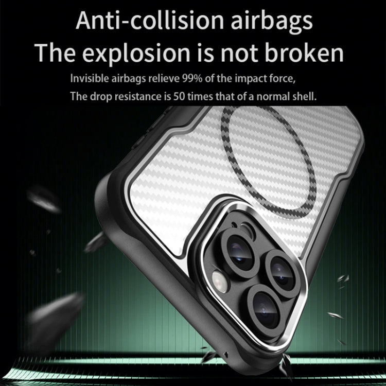 For iPhone 16 Pro Carbon Fiber Texture MagSafe Translucent Phone Case(Green) by buy2fix