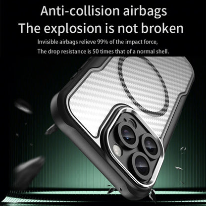 For iPhone 16 Pro Carbon Fiber Texture MagSafe Translucent Phone Case(Green) by buy2fix