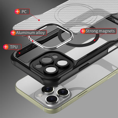 For iPhone 16 Pro Max Carbon Fiber Texture MagSafe Translucent Phone Case(Black) by buy2fix