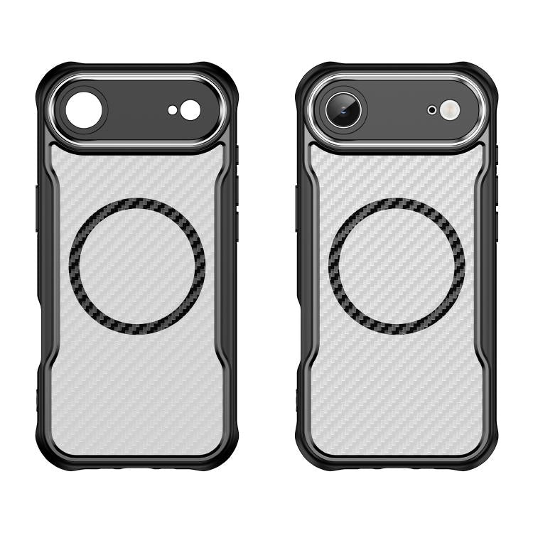 For  iPhone 17 Air Carbon Fiber Texture MagSafe Translucent Phone Case(Black) - iPhone Air Cases by buy2fix | Online Shopping UK | buy2fix