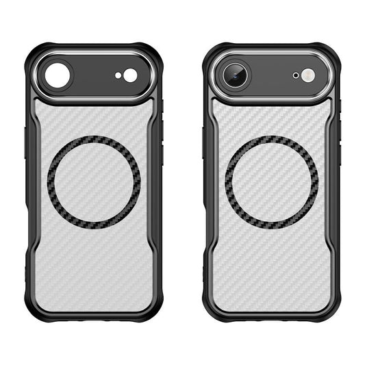 For  iPhone 17 Air Carbon Fiber Texture MagSafe Translucent Phone Case(Black) - iPhone Air Cases by buy2fix | Online Shopping UK | buy2fix