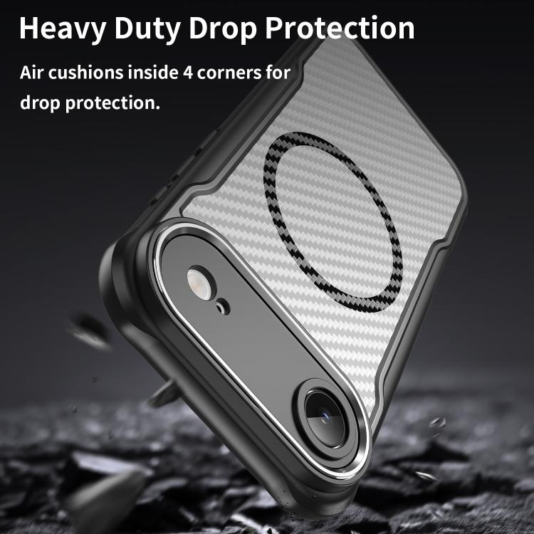 For  iPhone 17 Air Carbon Fiber Texture MagSafe Translucent Phone Case(Black) - iPhone Air Cases by buy2fix | Online Shopping UK | buy2fix