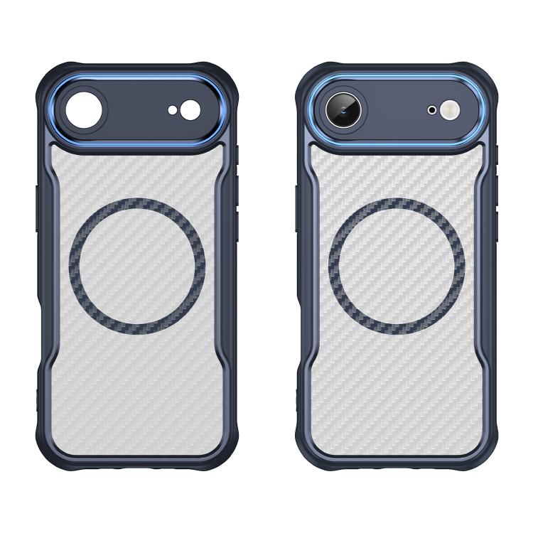 For  iPhone 17 Air Carbon Fiber Texture MagSafe Translucent Phone Case(Blue) - iPhone Air Cases by buy2fix | Online Shopping UK | buy2fix