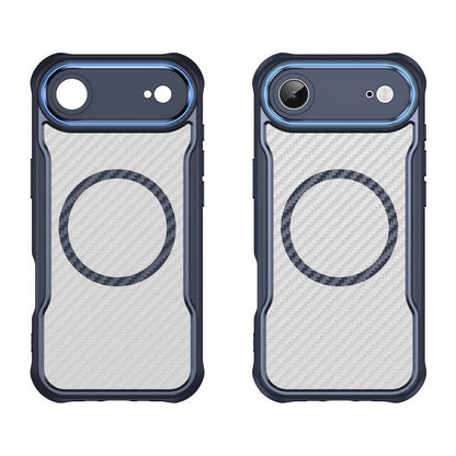 For  iPhone 17 Air Carbon Fiber Texture MagSafe Translucent Phone Case(Blue) - iPhone Air Cases by buy2fix | Online Shopping UK | buy2fix