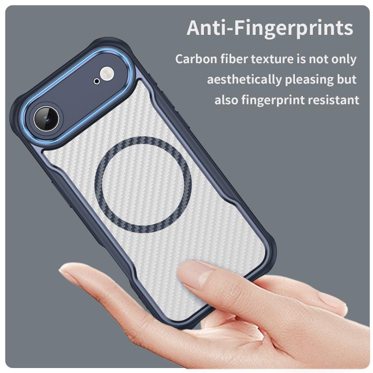 For  iPhone 17 Air Carbon Fiber Texture MagSafe Translucent Phone Case(Blue) - iPhone Air Cases by buy2fix | Online Shopping UK | buy2fix