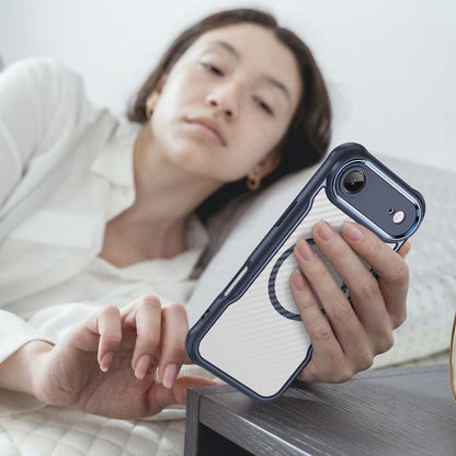 For  iPhone 17 Air Carbon Fiber Texture MagSafe Translucent Phone Case(Blue) - iPhone Air Cases by buy2fix | Online Shopping UK | buy2fix