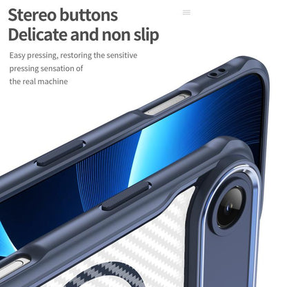 For  iPhone 17 Air Carbon Fiber Texture MagSafe Translucent Phone Case(Blue) - iPhone Air Cases by buy2fix | Online Shopping UK | buy2fix