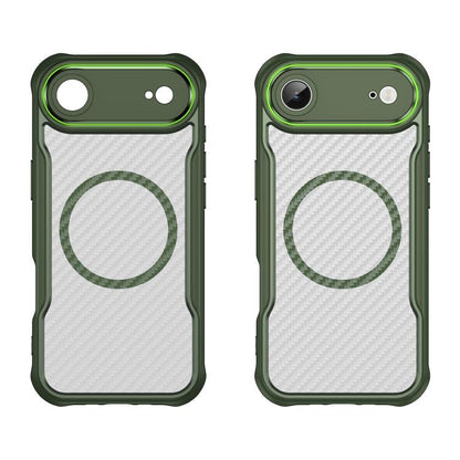 For  iPhone 17 Air Carbon Fiber Texture MagSafe Translucent Phone Case(Green) - iPhone Air Cases by buy2fix | Online Shopping UK | buy2fix