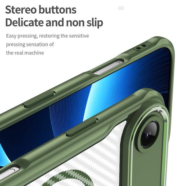 For  iPhone 17 Air Carbon Fiber Texture MagSafe Translucent Phone Case(Green) - iPhone Air Cases by buy2fix | Online Shopping UK | buy2fix