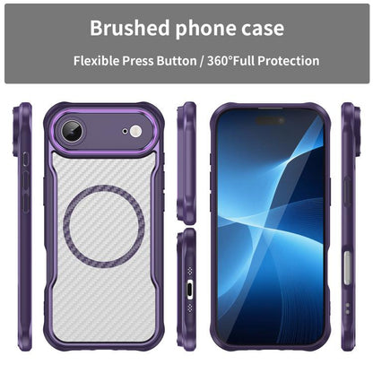 For  iPhone 17 Air Carbon Fiber Texture MagSafe Translucent Phone Case(Purple) - iPhone Air Cases by buy2fix | Online Shopping UK | buy2fix