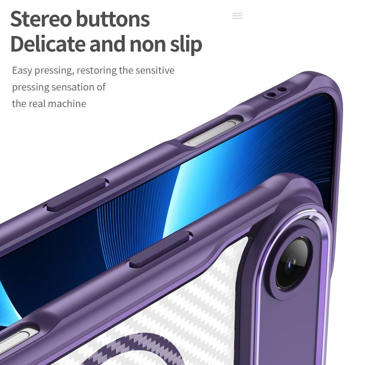 For  iPhone 17 Air Carbon Fiber Texture MagSafe Translucent Phone Case(Purple) - iPhone Air Cases by buy2fix | Online Shopping UK | buy2fix