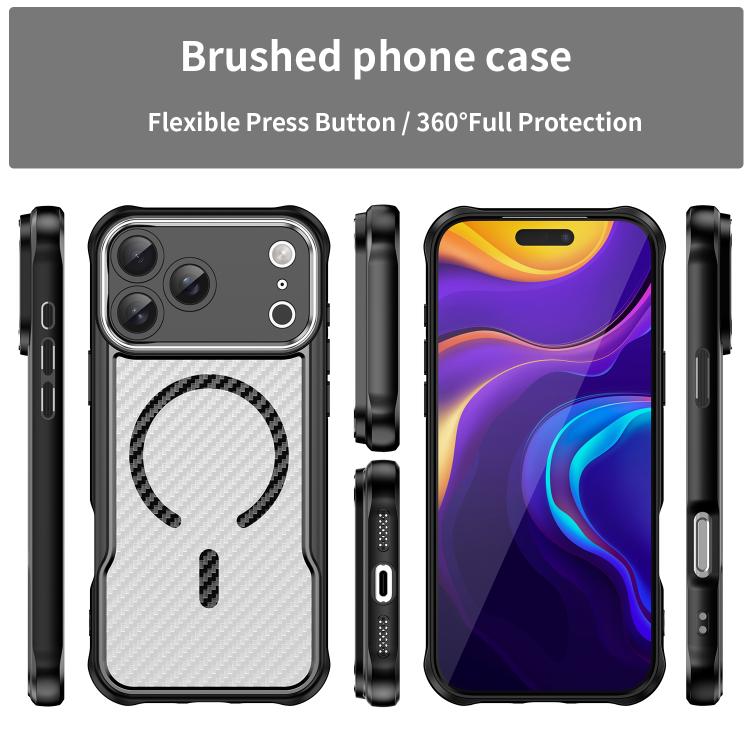 For iPhone 17 Pro Max Carbon Fiber Texture MagSafe Translucent Phone Case(Black) - iPhone 17 Pro Max Cases by buy2fix | Online Shopping UK | buy2fix