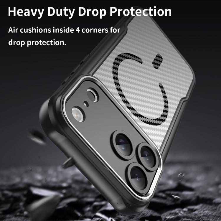 For iPhone 17 Pro Max Carbon Fiber Texture MagSafe Translucent Phone Case(Black) - iPhone 17 Pro Max Cases by buy2fix | Online Shopping UK | buy2fix