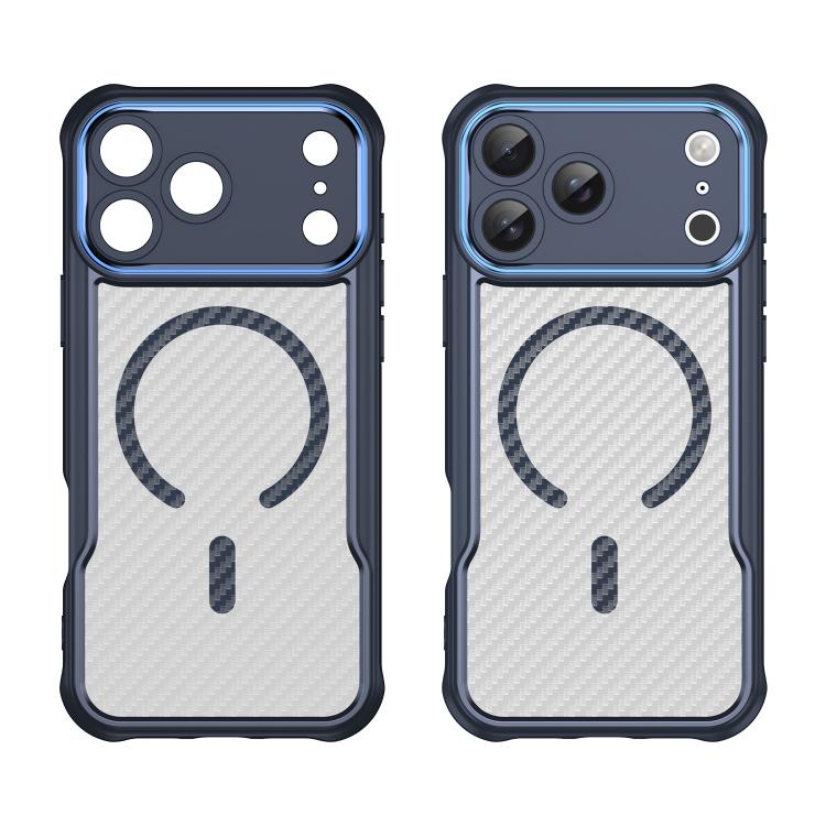 For iPhone 17 Pro Max Carbon Fiber Texture MagSafe Translucent Phone Case(Blue) - iPhone 17 Pro Max Cases by buy2fix | Online Shopping UK | buy2fix