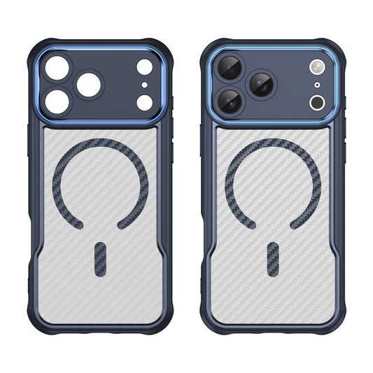 For iPhone 17 Pro Max Carbon Fiber Texture MagSafe Translucent Phone Case(Blue) - iPhone 17 Pro Max Cases by buy2fix | Online Shopping UK | buy2fix