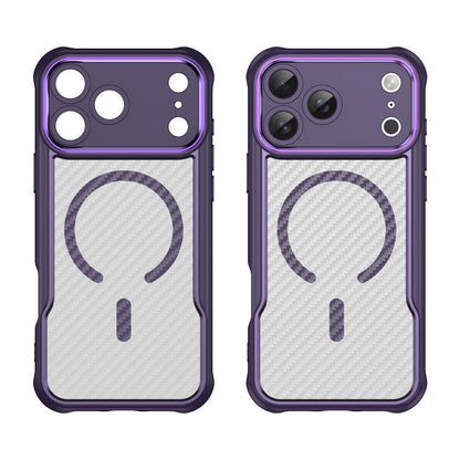 For iPhone 17 Pro Max Carbon Fiber Texture MagSafe Translucent Phone Case(Purple) - iPhone 17 Pro Max Cases by buy2fix | Online Shopping UK | buy2fix