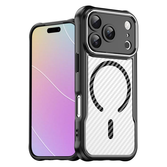 For iPhone 17 Pro Carbon Fiber Texture MagSafe Translucent Phone Case(Black) - iPhone 17 Pro Cases by buy2fix | Online Shopping UK | buy2fix