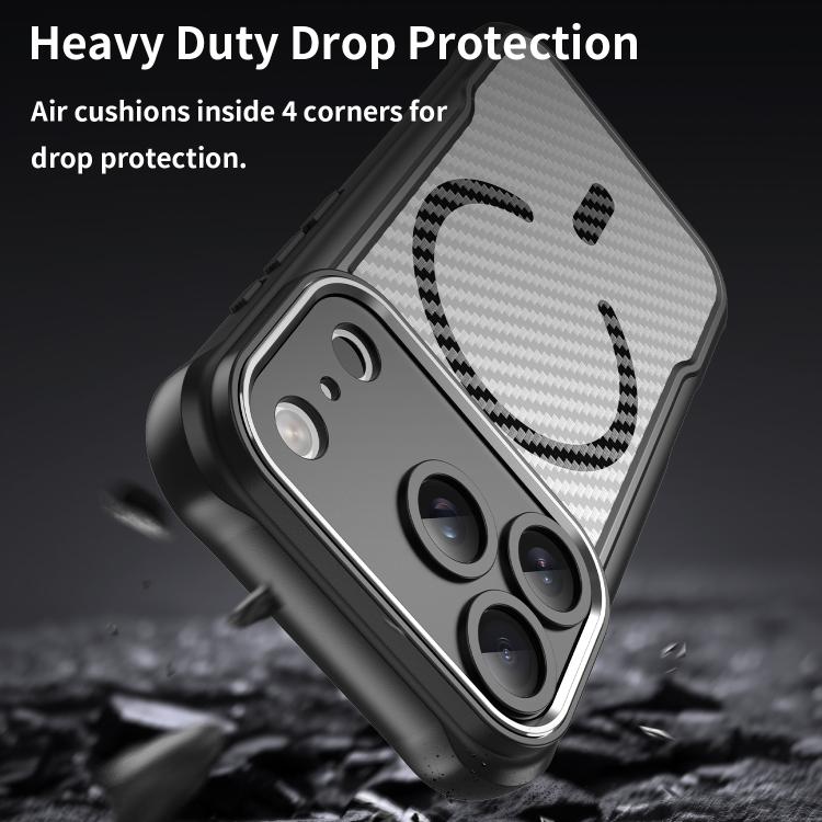 For iPhone 17 Pro Carbon Fiber Texture MagSafe Translucent Phone Case(Black) - iPhone 17 Pro Cases by buy2fix | Online Shopping UK | buy2fix