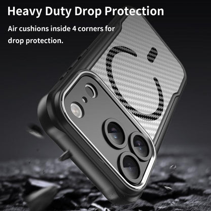 For iPhone 17 Pro Carbon Fiber Texture MagSafe Translucent Phone Case(Black) - iPhone 17 Pro Cases by buy2fix | Online Shopping UK | buy2fix
