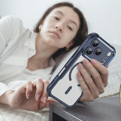 For iPhone 17 Pro Carbon Fiber Texture MagSafe Translucent Phone Case(Blue) - iPhone 17 Pro Cases by buy2fix | Online Shopping UK | buy2fix