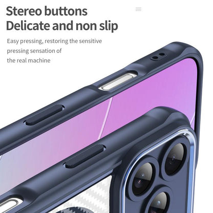 For iPhone 17 Pro Carbon Fiber Texture MagSafe Translucent Phone Case(Blue) - iPhone 17 Pro Cases by buy2fix | Online Shopping UK | buy2fix