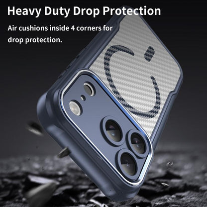 For iPhone 17 Pro Carbon Fiber Texture MagSafe Translucent Phone Case(Blue) - iPhone 17 Pro Cases by buy2fix | Online Shopping UK | buy2fix