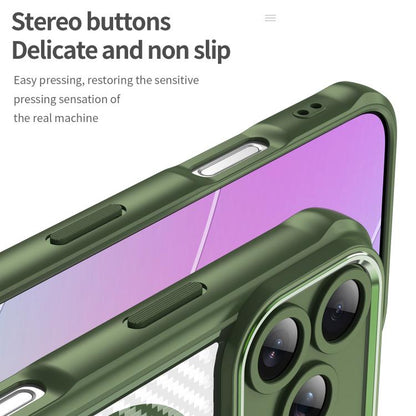 For iPhone 17 Pro Carbon Fiber Texture MagSafe Translucent Phone Case(Green) - iPhone 17 Pro Cases by buy2fix | Online Shopping UK | buy2fix