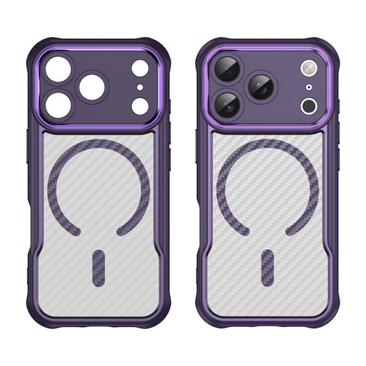 For iPhone 17 Pro Carbon Fiber Texture MagSafe Translucent Phone Case(Purple) - iPhone 17 Pro Cases by buy2fix | Online Shopping UK | buy2fix