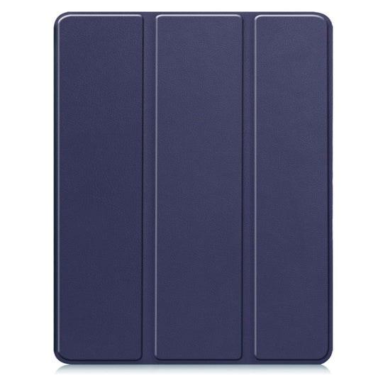 For iPad Pro 13 2024 Custer TPU Pure Color 3-Fold Holder Smart Leather Tablet Case with Pen Tray(Dark Blue) - iPad Pro 13 2024 Cases by buy2fix | Online Shopping UK | buy2fix