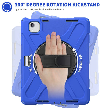 For iPad Air 11 2024 / Air 11 2025 Rotatable Holder Silicone Hybrid PC Tablet Case with Shoulder Strap(Blue) - iPad Air 11 2025 / 2024 Cases by buy2fix | Online Shopping UK | buy2fix