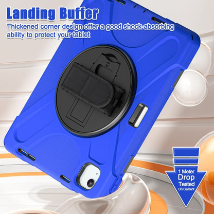 For iPad Air 11 2024 / Air 11 2025 Rotatable Holder Silicone Hybrid PC Tablet Case with Shoulder Strap(Blue) - iPad Air 11 2025 / 2024 Cases by buy2fix | Online Shopping UK | buy2fix