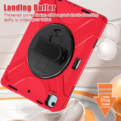 For iPad Air 13 2024 / Air 13 2025 Rotatable Holder Silicone Hybrid PC Tablet Case with Shoulder Strap(Red) - iPad Air 13 2025 / 2024 Cases by buy2fix | Online Shopping UK | buy2fix