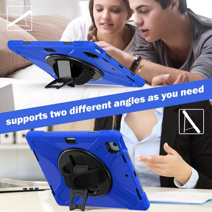 For iPad Air 13 2024 / Air 13 2025 Rotatable Holder Silicone Hybrid PC Tablet Case with Shoulder Strap(Blue) - iPad Air 13 2025 / 2024 Cases by buy2fix | Online Shopping UK | buy2fix