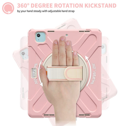 For iPad Air 13 2024 / Air 13 2025 Rotatable Holder Silicone Hybrid PC Tablet Case with Shoulder Strap(Cherry Blossom Pink) - iPad Air 13 2025 / 2024 Cases by buy2fix | Online Shopping UK | buy2fix