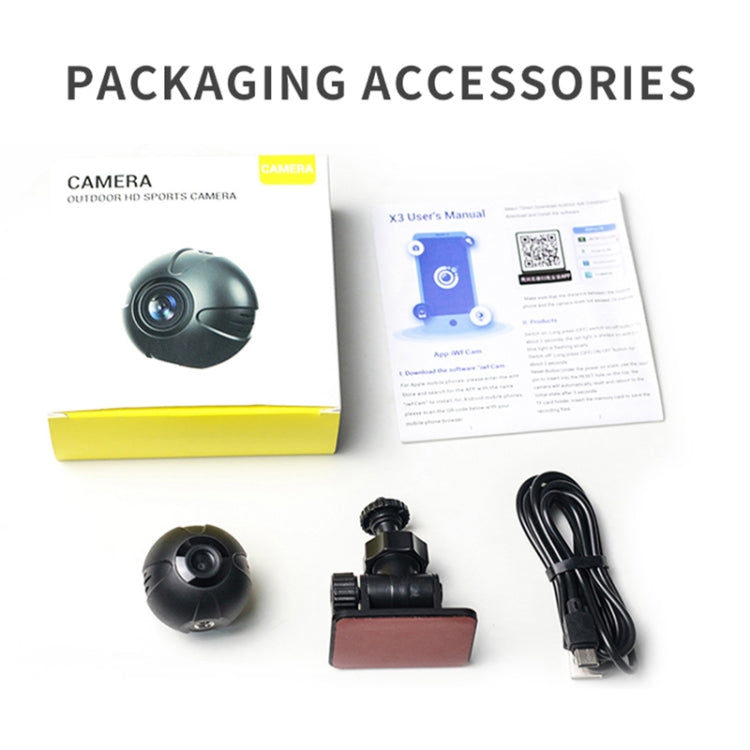 X3 Wireless Mini DV WiFi IP Camera, Support Night Vision / Motion Detection(Black) by buy2fix