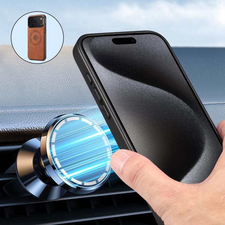 For iPhone 17 Pro Denior D13 Retro Texture Leather MagSafe Card Bag Phone Case(Brown) - iPhone 17 Pro Cases by Denior | Online Shopping UK | buy2fix