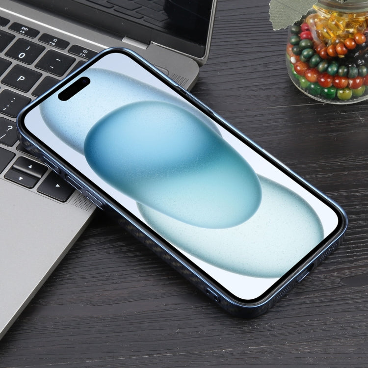 For iPhone 16 Plus 6D Plated Carbon Fiber Clear Magsafe PC Phone Case(Dream Blue) - iPhone 16 Plus Cases by buy2fix | Online Shopping UK | buy2fix