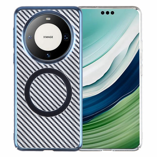 For Huawei Mate 60 6D Plated Carbon Fiber Clear Magsafe PC Phone Case(Dream Blue) - Huawei Cases by buy2fix | Online Shopping UK | buy2fix