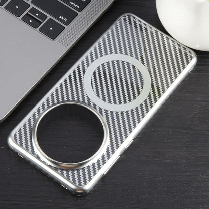 For Huawei Mate 60 Pro /60 Pro+ 6D Plated Carbon Fiber Clear Magsafe PC Phone Case(Starlight Silver) - Huawei Cases by buy2fix | Online Shopping UK | buy2fix
