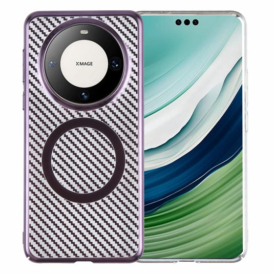 For Huawei Mate 60 Pro /60 Pro+ 6D Plated Carbon Fiber Clear Magsafe PC Phone Case(Aurora Purple) - Huawei Cases by buy2fix | Online Shopping UK | buy2fix