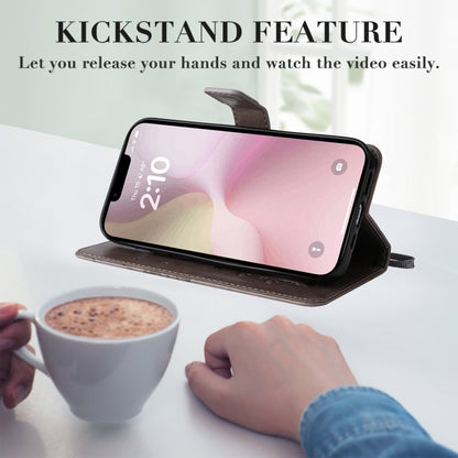 For iPhone 16e 3D Butterfly Embossed Pattern Flip Leather Phone Case(Grey) by buy2fix