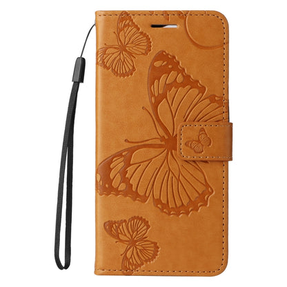 For iPhone 16 Pro Max 3D Butterfly Embossed Pattern Flip Leather Phone Case(Yellow) by buy2fix