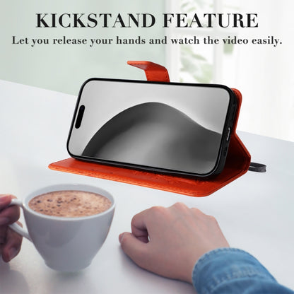 For iPhone 16 Pro Max 3D Butterfly Embossed Pattern Flip Leather Phone Case(Orange) by buy2fix