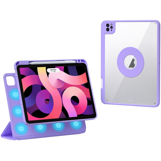 For iPad Pro 11 2022 / Air 10.9 2022 Rotatable Magnetic Detachable Leather Tablet Case with Pen Slot(Purple) - More iPad Cases by buy2fix | Online Shopping UK | buy2fix