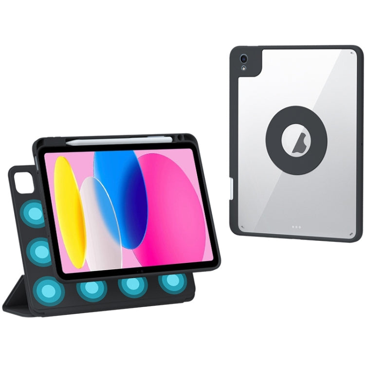 For iPad 2025 / 2022 Rotatable Magnetic Detachable Leather Tablet Case with Pen Slot(Black) - iPad 2025 / 2022 Cases by buy2fix | Online Shopping UK | buy2fix