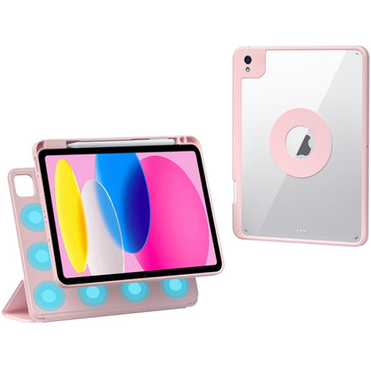 For iPad 2025 / 2022 Rotatable Magnetic Detachable Leather Tablet Case with Pen Slot(Pink) - iPad 2025 / 2022 Cases by buy2fix | Online Shopping UK | buy2fix