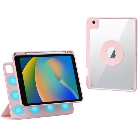 For iPad 10.2 2021 / Air 10.5 Rotatable Magnetic Detachable Leather Tablet Case with Pen Slot(Pink) - iPad 10.2 Cases by buy2fix | Online Shopping UK | buy2fix