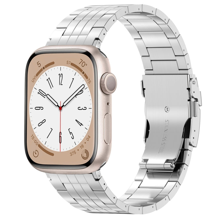 For Apple Watch SE 40mm Armor 5-bead Titanium Watch Band(Silver) by buy2fix